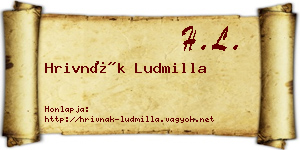 Hrivnák Ludmilla névjegykártya